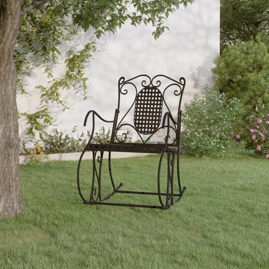 Banc à bascule en acier noir 84 cm idéal pour votre terrasse