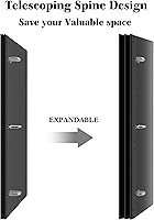 Vista 2 de INFUN Carpeta telescópica de 3 anillos de 1 pulgada, 4 unidades, color negro, carpeta de plástico portátil con lomo telescópico, carpetas de 3