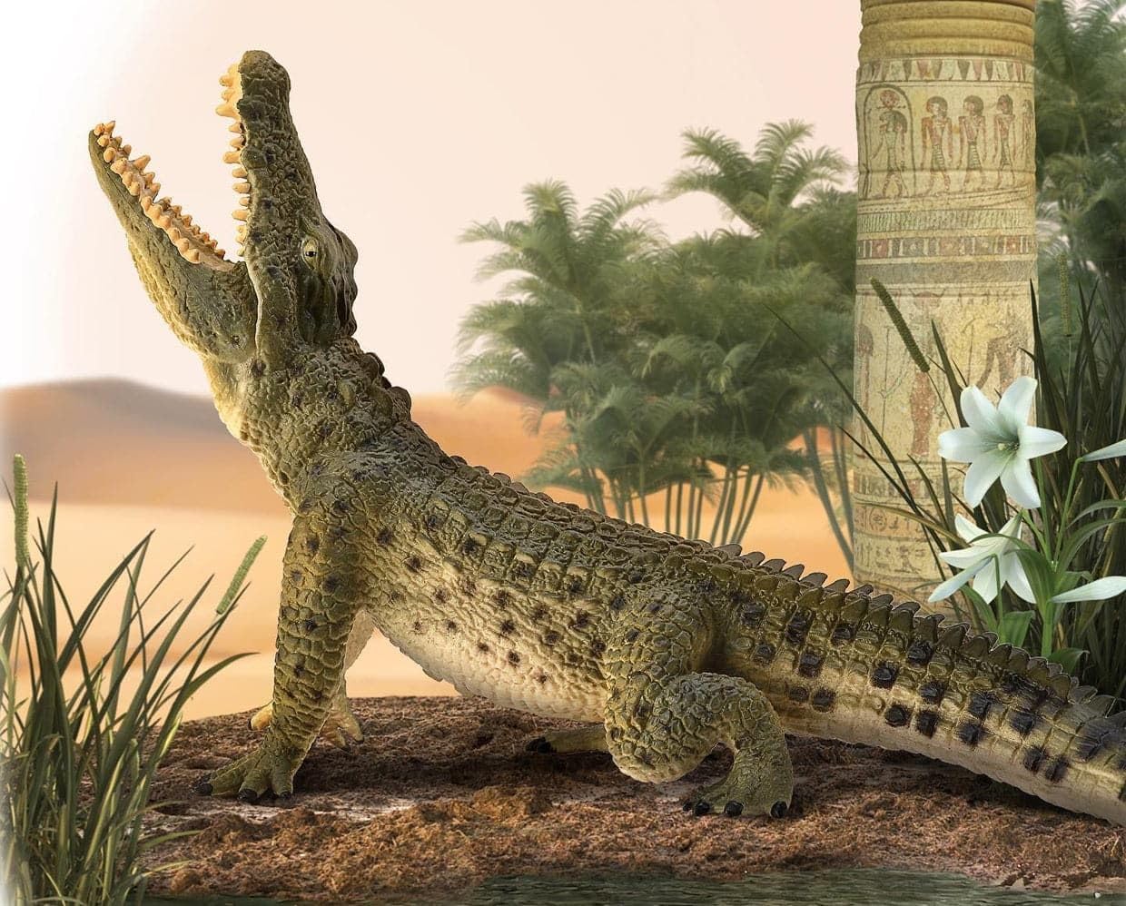 CollectA Wildlife Nile Crocodile Leaping with Movable Jaw Toy Figure - Authentic Hand Painted Model