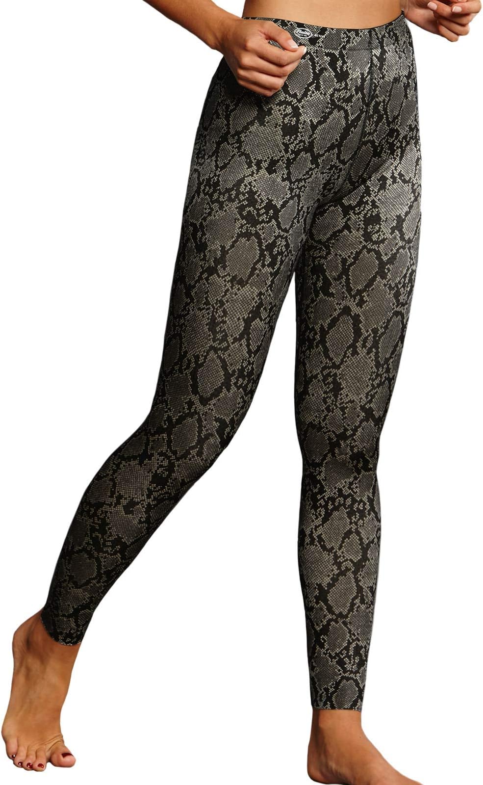 1696-416 Women's Active Black Python Ankle Length Sports Pant 16