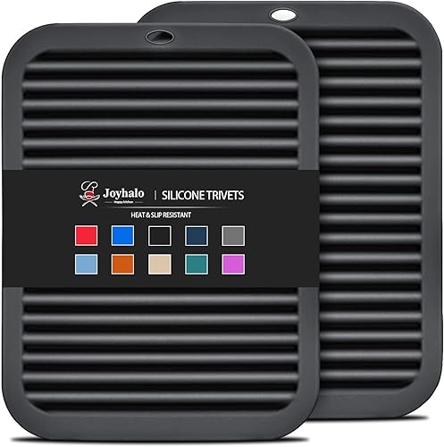 Miniatura 26 de Joyhalo Salvamanteles para platos calientes, almohadillas calientes para cocina, soportes de silicona para ollas y sartenes calientes, alfombrillas
