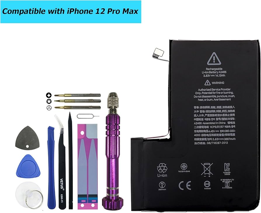 iPhone 12 Pro Max 128GB バッテリー新品 iPhone 12 Pro Max Battery: Replacement Part / Repair Kit