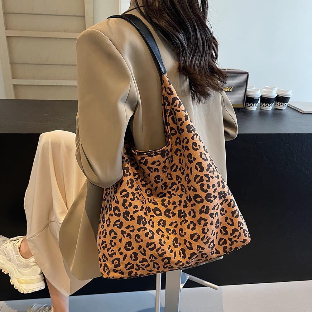 Borse Hobo in Pelle Scamosciata per Donna Borsa Morbida Borsa Grande capacità Borsa Stampata per Viaggi e Lavoro