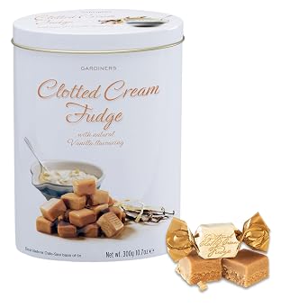 Gardiners of Scotland Handmade Fudge, Clotted Cream Fudge 10.6 Ounce Tin