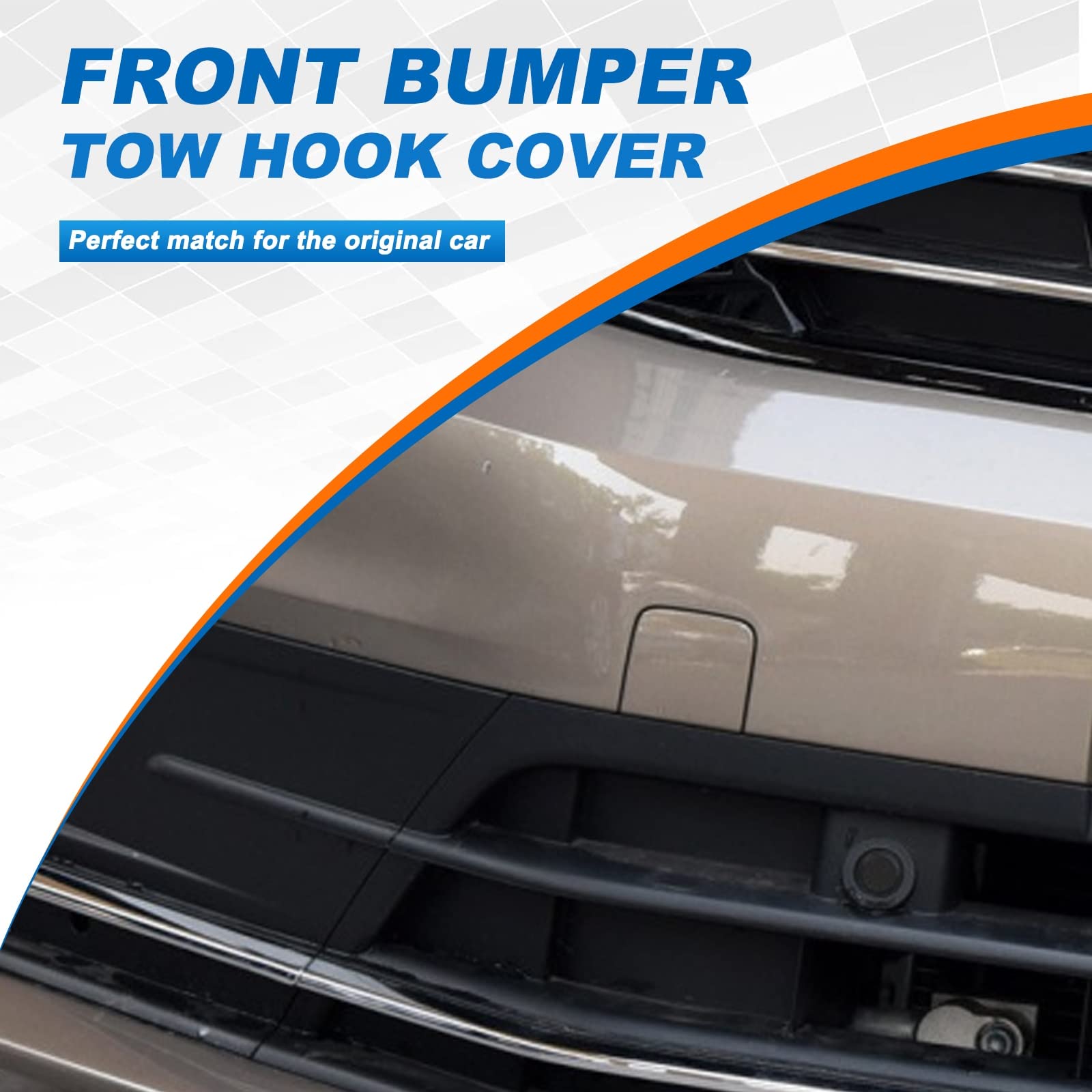 CZShiYue Front Bumper Tow Hook Cover Towing Eye Cap Fit for VW Jetta 2015 2016 2017 2018 16D807241 16D 807 241 (Gray, Right Passenger Side)