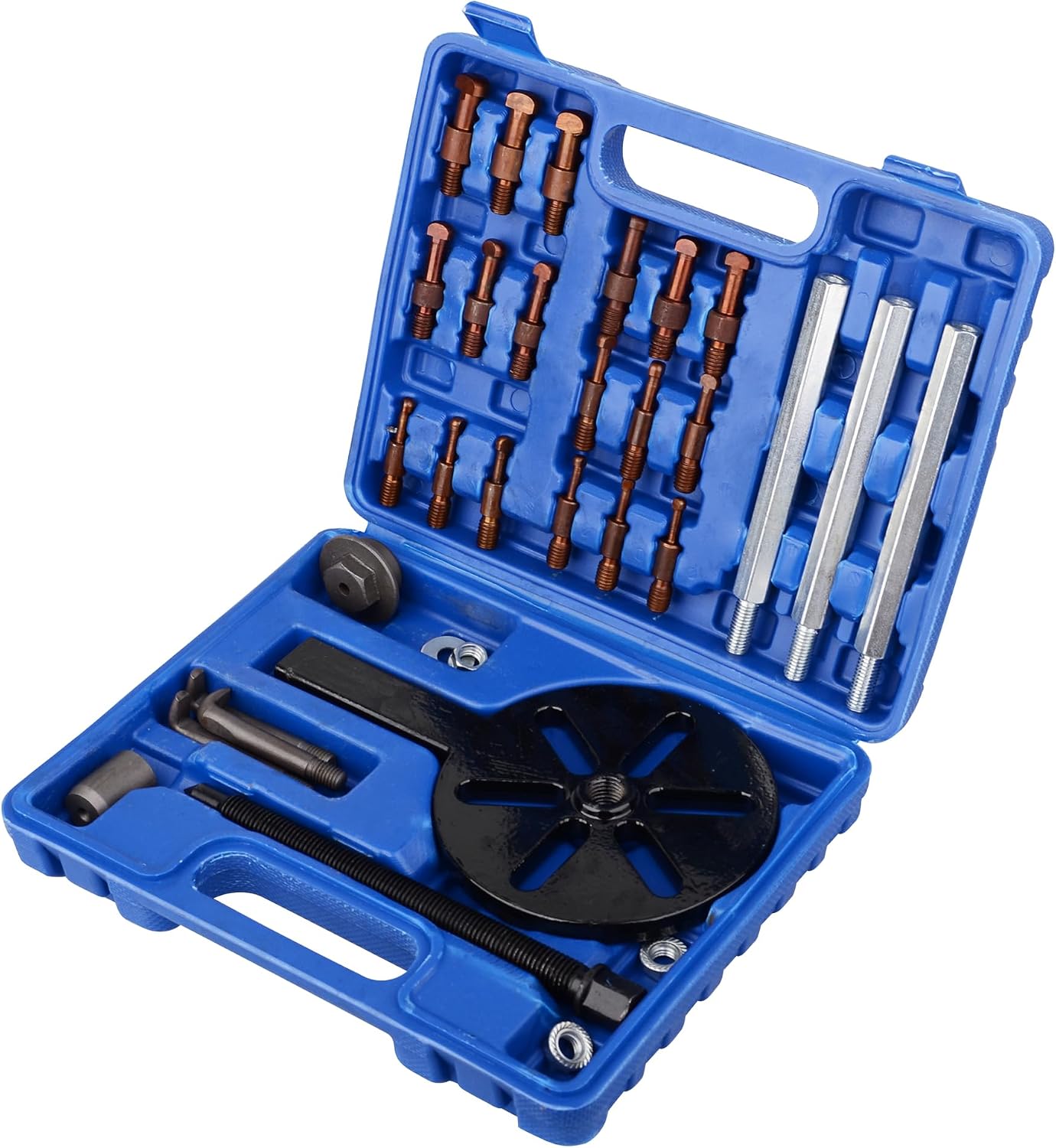 DAYUAN 21 in 1 Bearing Puller Set, Inner Hole Three-Jaw Puller with Curved Hook and 6 Sizes of Collets Multifunctional Bearing Removal Tool