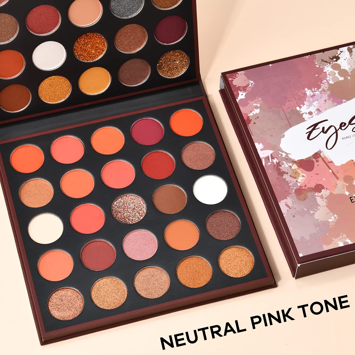 EYESEEK Foldable 50 Fall Color Eyeshadow Palette, Neutral Brown Eye Makeup Palettes Sets, Nautral Nude Eye Shadow Plattet Make up Pallet Gift Sets for Hazel Eyes