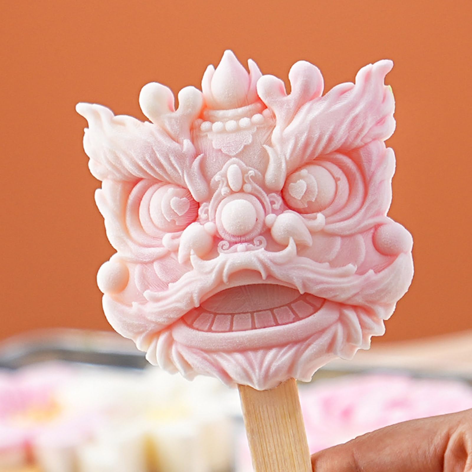 Moldes para polos， Moldes de silicona for paletas, moldes de silicona for hielo, caja de helado con textura de silicona for hacer en la cocina(B)