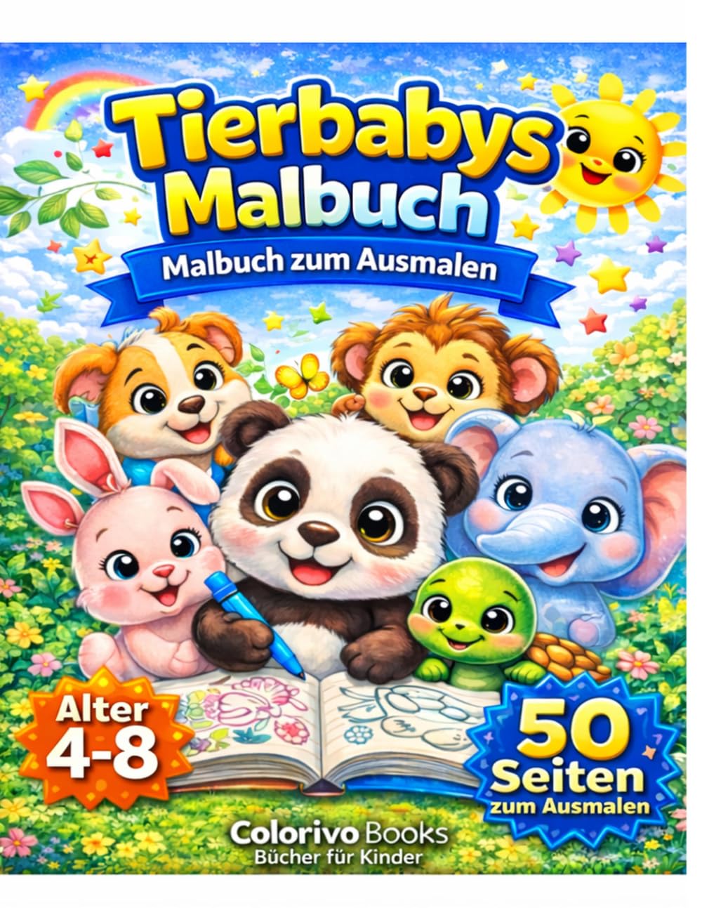 Tolles Malbuch für Kinder von 4 bis 8 Jahren: Süße Tiere, Lustige und Einfache Ausmalbilder für Kreative Jungen und Mädchen