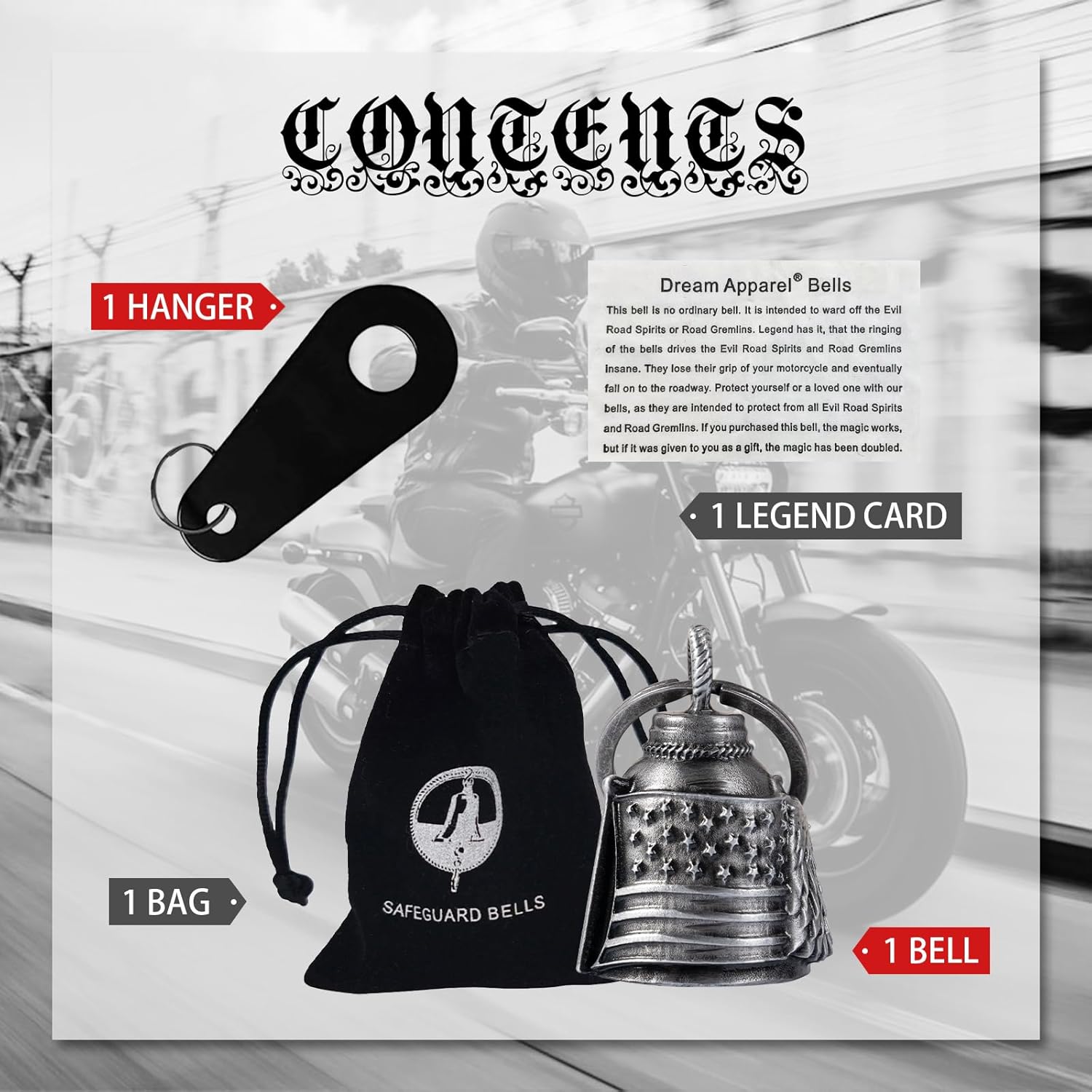 GARGOYLE BELLS Motorcycle Bells for Biker Good Luck Riding Bells Guardian Biker Bells Motorcycle Accessory for Luck - Image 8