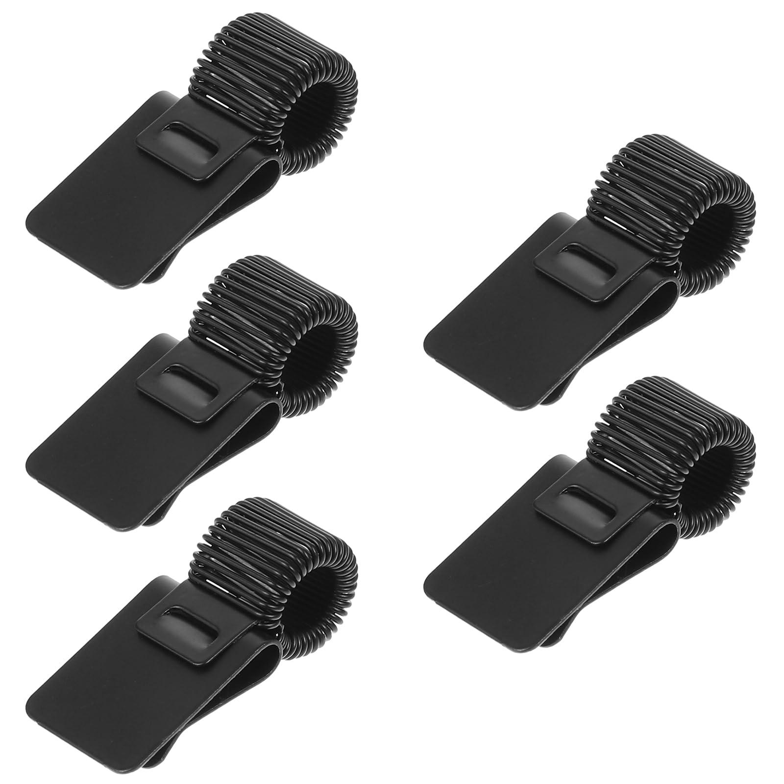 ZEYIYER 5 PCS Pen Holder for Notebook Black Pen Loop Clip, Adjustable Spring Metal Pen Holder Clip for Clipboard Notebook