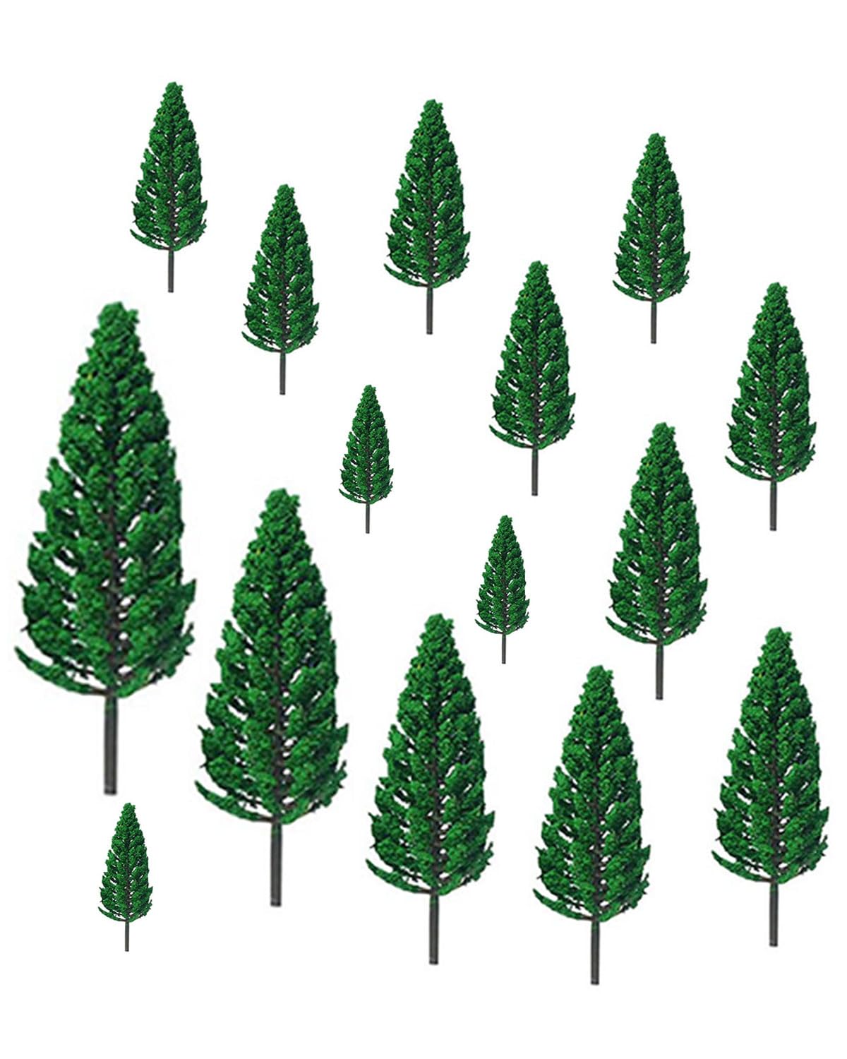 Modello Misto Alberi, 15 pcs,Basi per Diorama, Alberi di Plastica per Progetti,Modello Alberi in Miniature,Alberi Modello, per Diorami, Alberi Modellismo,4-12 cm