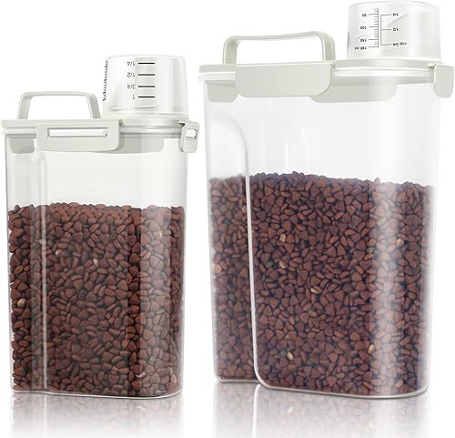 Miniatura 22 de TBMax Contenedores de almacenamiento de alimentos para perros 2 paquete 8 a 10 libras, contenedor hermético para alimentos para mascotas con pitorro