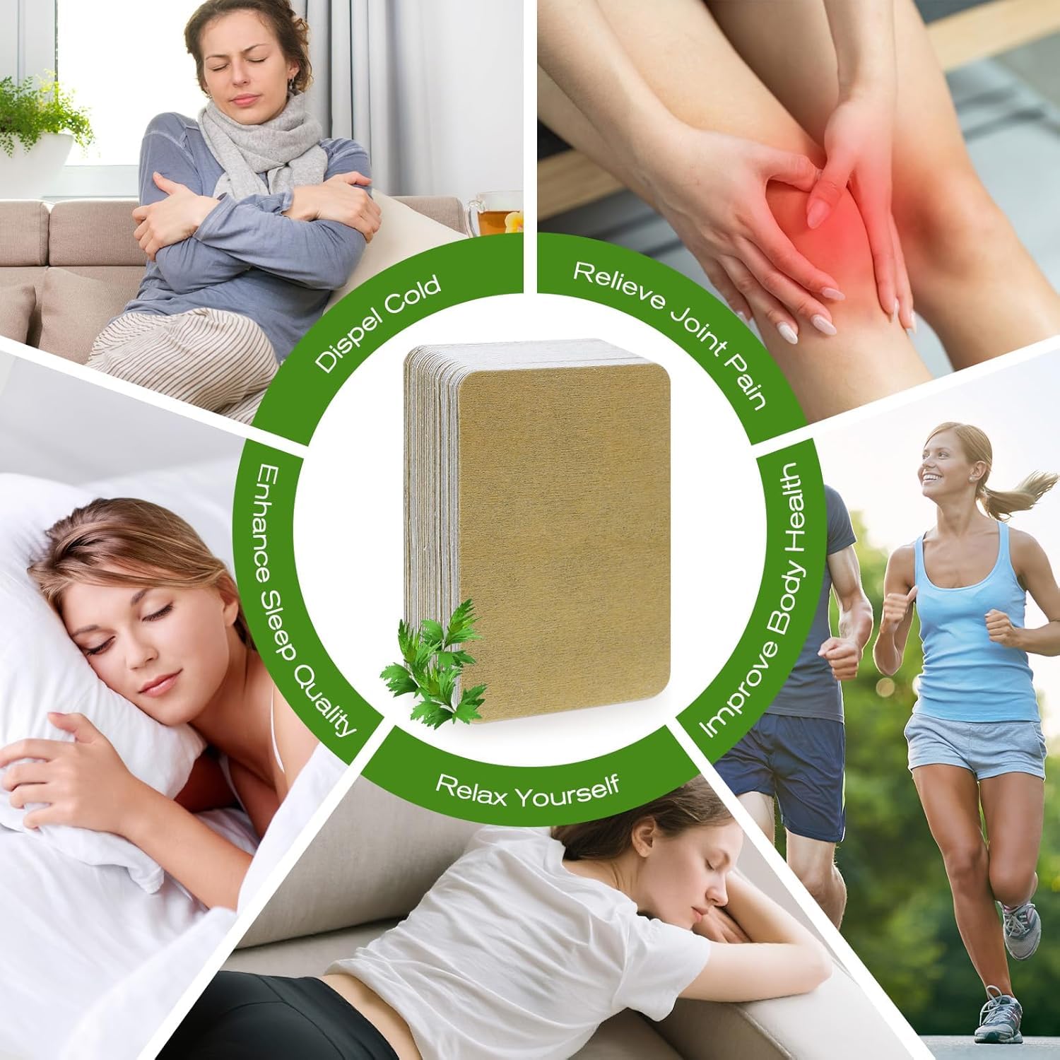 Lot de 50 patchs anti-douleur au gingembre pour soulager la douleur pendant 10 heures, genoux, dos, hanches, cou, épaules