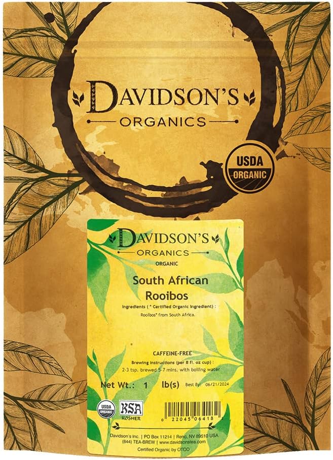 Davidson's Organics, South African Rooibos, Loose Leaf Tea, 16-Ounce Bag (Packaging May Vary)