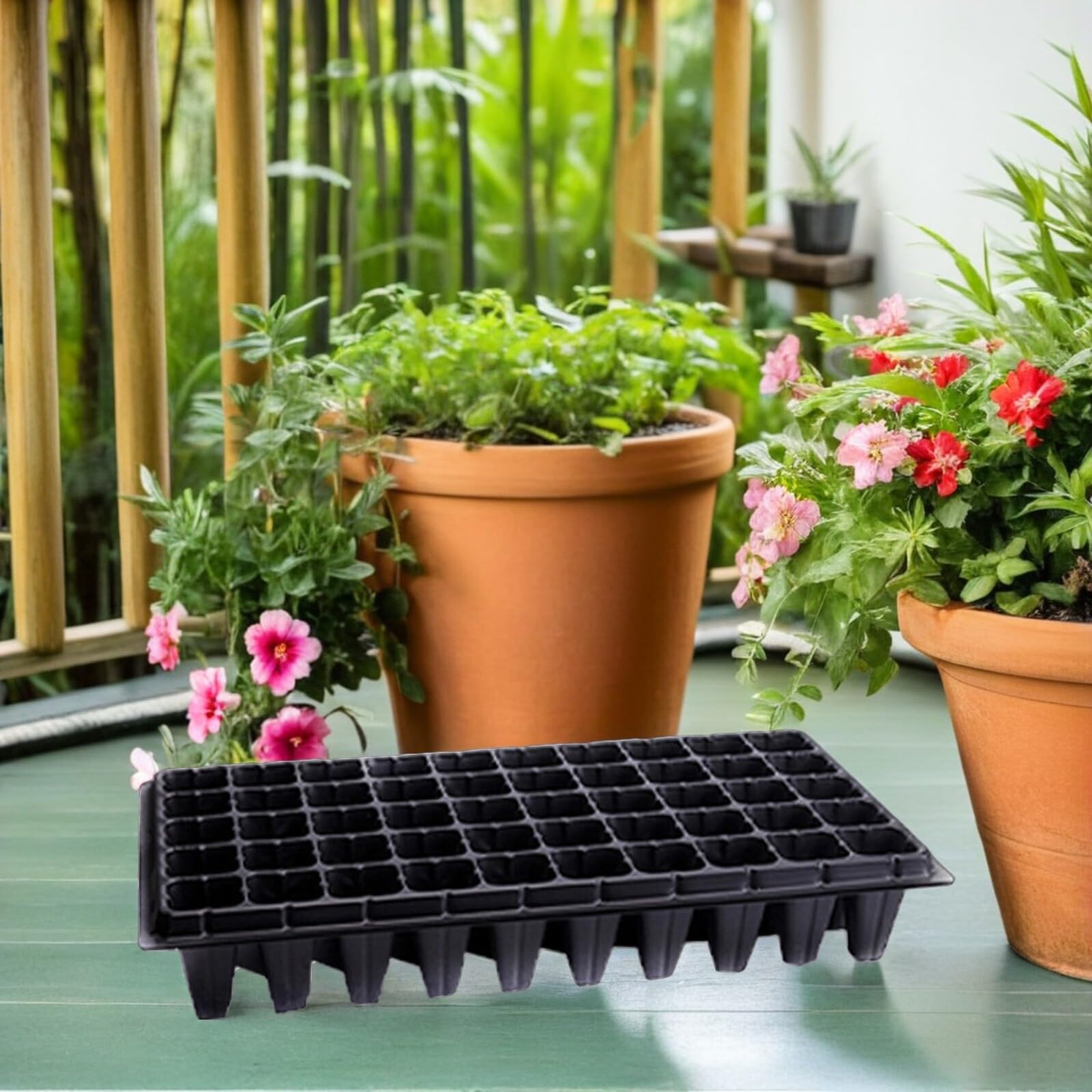 10piezas Bandeja De Plántulas De Germinación para Plantas De Hortalizas De Celdas De Bandeja De Jardín para De Plantas y De Semillas