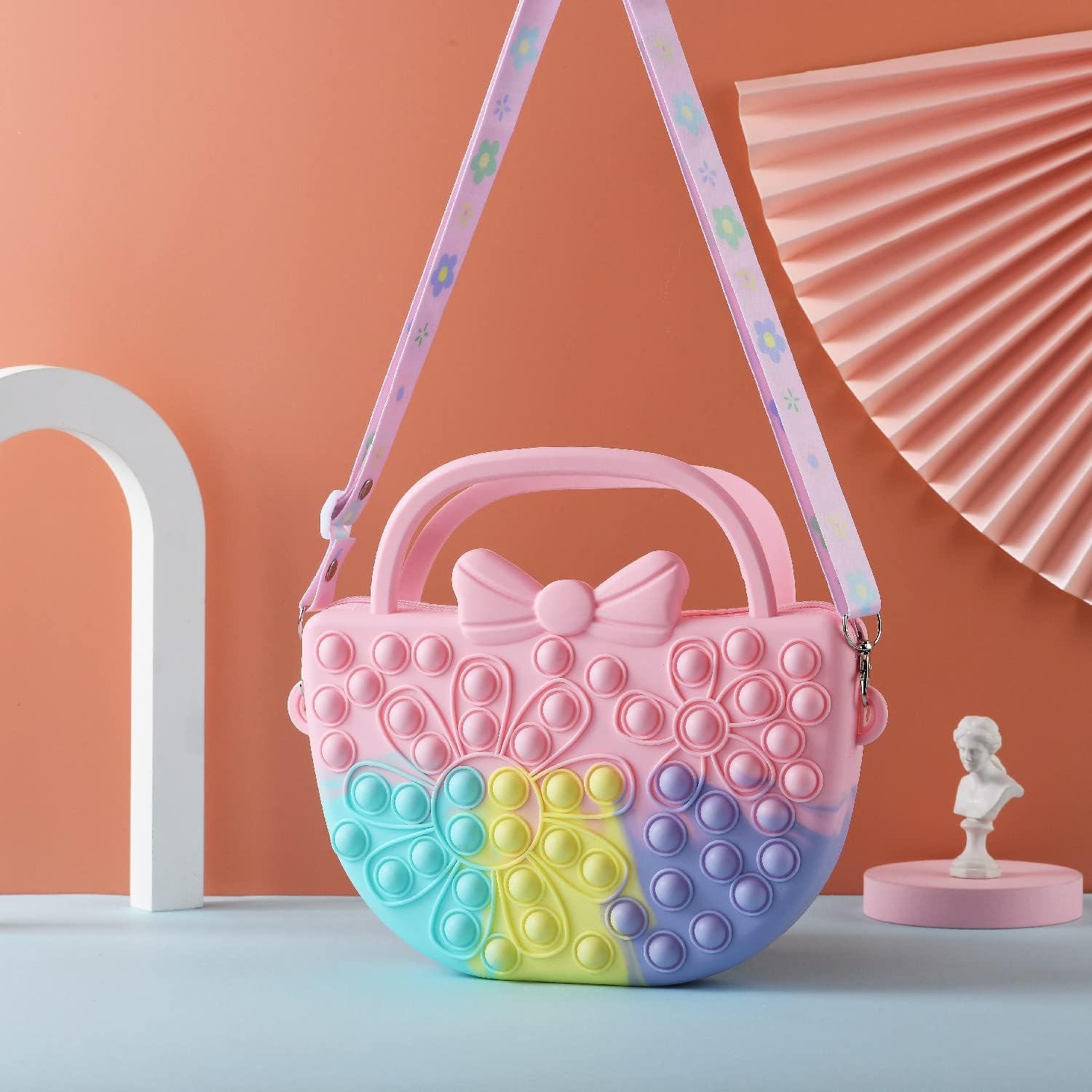 Mirenlife Pop Purse Fidget Toy for Girls, Pop Shoulder Bag, Silicone Fidget Purse Fidget Sensory Toys, Popper Stress Relief Crossbody Handbag, School Supplies for Kids Women : Toys & Games