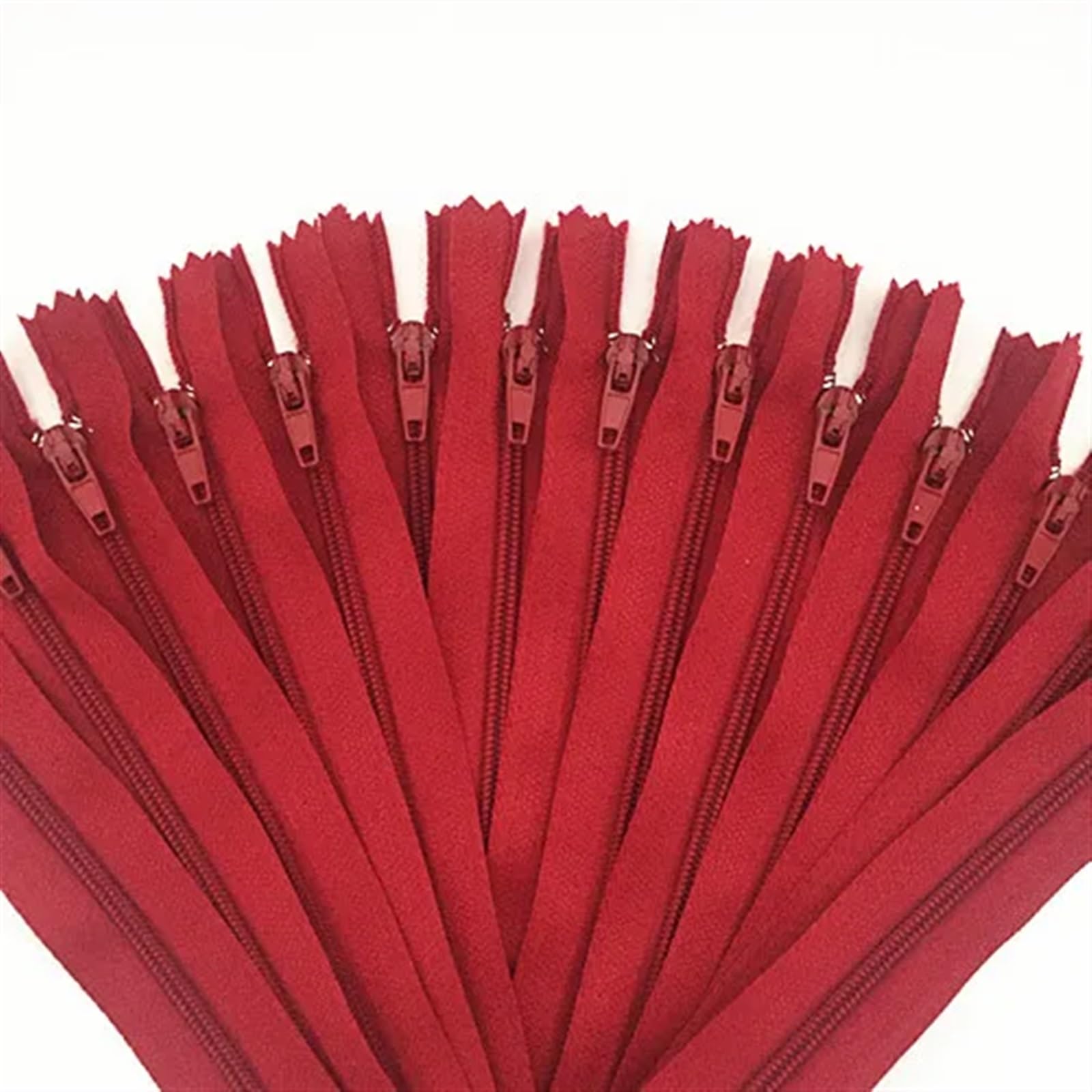 MOHUIED Separating Jacket Zippers 10pcs Nylon Coil Zippers Tailor Sewer Craft DIY Apparel Sewing Supplies,Crafts Sewing(Burgundy,10inch (25cm))