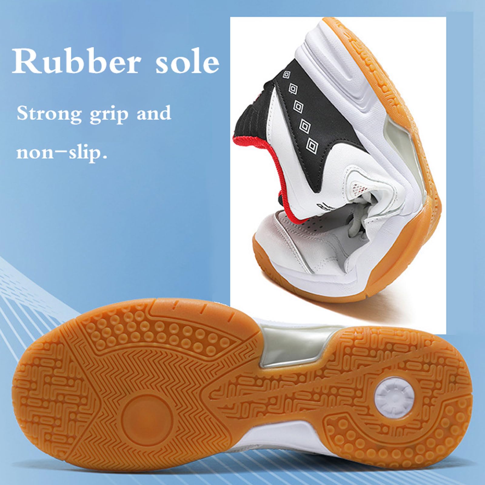 Chaussures de Badminton Respirantes,Squash Volleyball Sneaker,Hommes Chaussures De Badminton,Chaussures d'entraînement de Badminton,Maintien et Amorti,pour Badminton,Volleyball,Squash