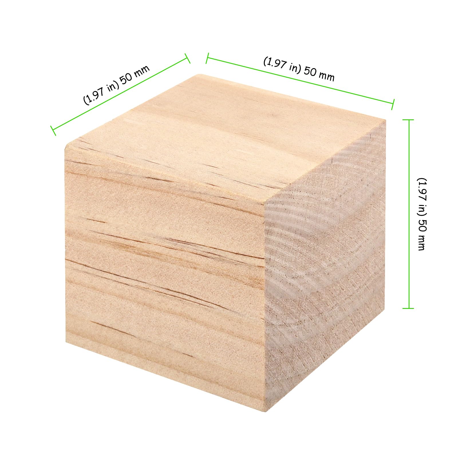 TAICHEUT 40pcs 5 x 5 x 5cm Wooden Cubes, 2 Inch Square Wood Blocks, Natural Basswood Cubes, Unfinished Square Wood Blocks for DIY Craft - Image 2