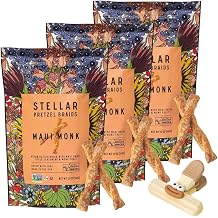 Stellar Snacks Pretzels Maui Monk 12 OZ 3 Pack Snack Bundle for Sharing Parties & Everyday Snacking Sweet & Salty Flavor with Crunchy Pretzel Rods & Braids with 1 Plastic a Random Item