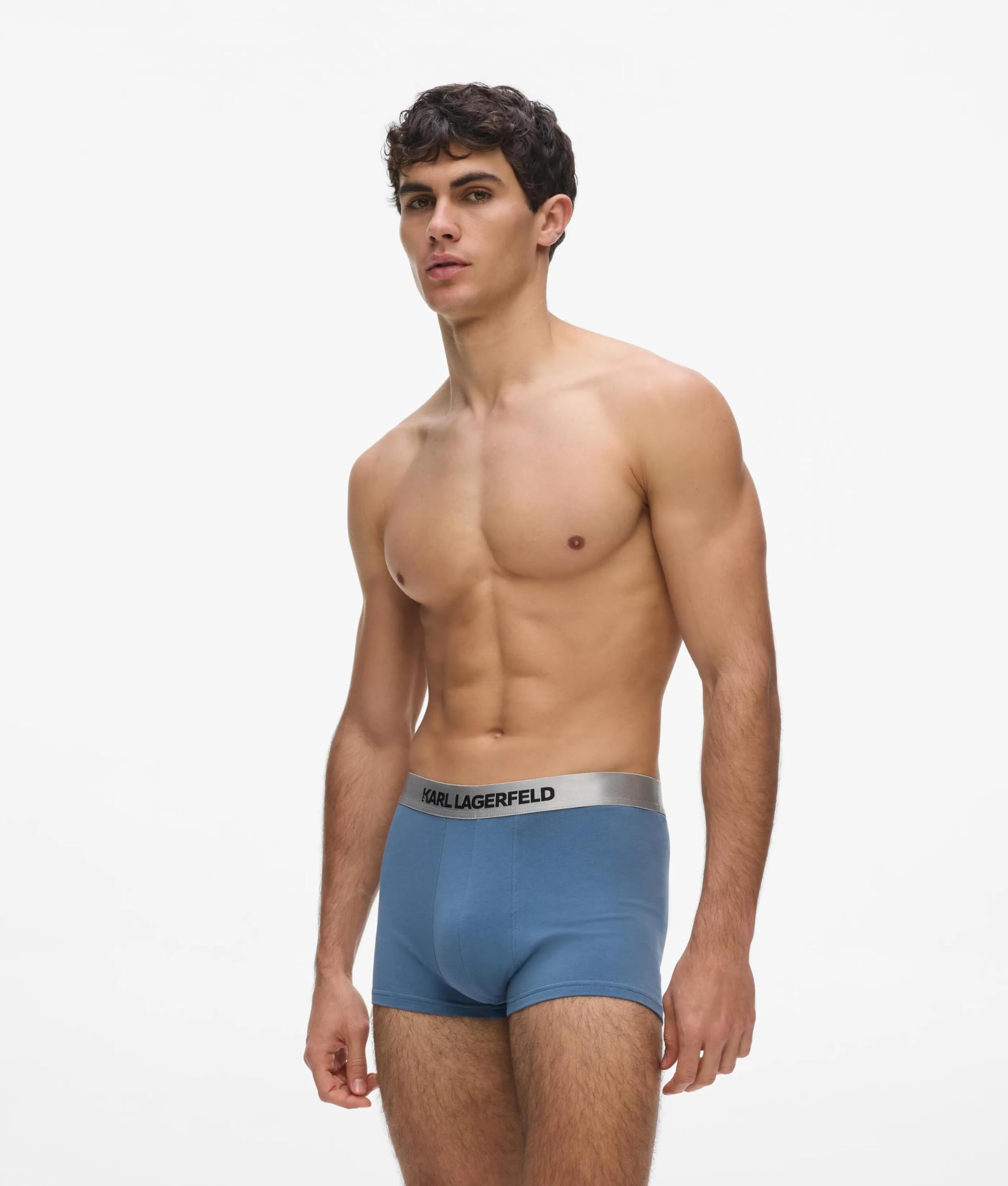 KARL LAGERFELD Boxershorts mit Logo in Metallic-Optik – 3er-Set