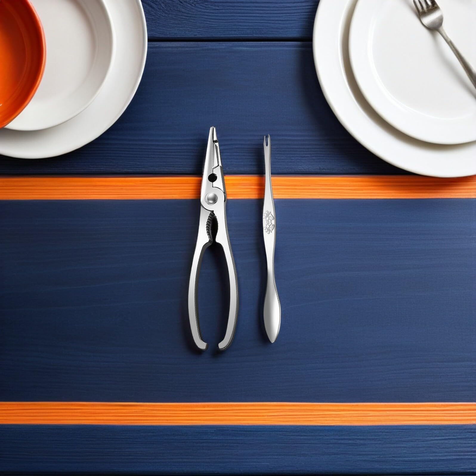 PRETYZOOM Pinza di Granchio in Acciaio Inossidabile Strumento per Frutti di Mare con Ago Pinza per Pulire I Granchi per Aragosta Gamberi E Crostacei per Feste Picnic Barbecue E Ristoranti