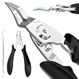 Ingrown Toenail Clippers(Upgrade), Steel Nail Clippers for Professional Podiatrist, Unique Long Handle Curved Blade Tool for Thick & Ingrown Nails, Suitable for Men, Women and Elderly-XIORRY