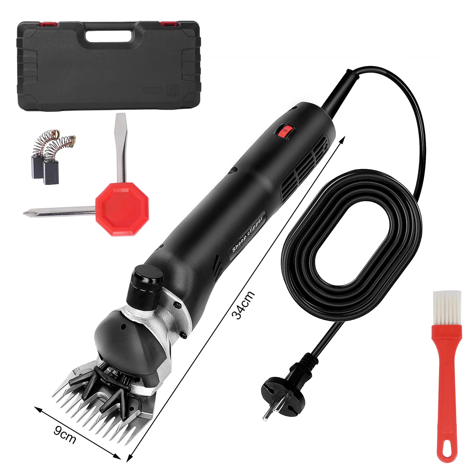 690 W Maquina de Esquilar Eléctrica para Oveja Tijeras, cabras u otros animales (Negro)