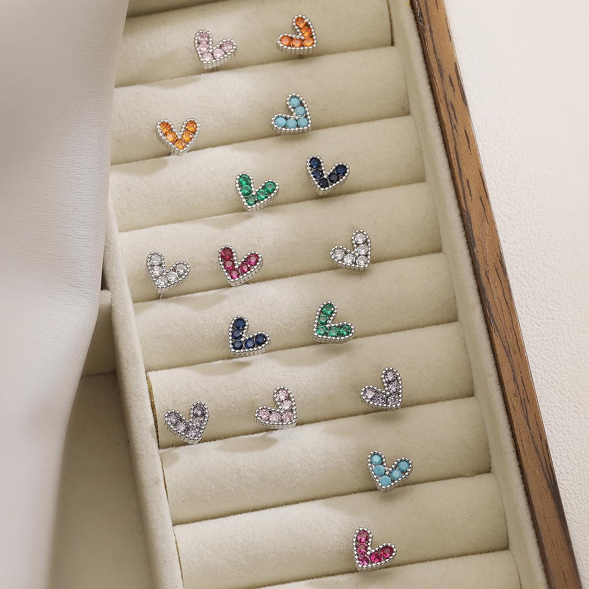 Zirconia Heart Stud Earrings for Women Heart Earrings Birthday Holiday Gift for Wife Girlfriend Mom - Image 6