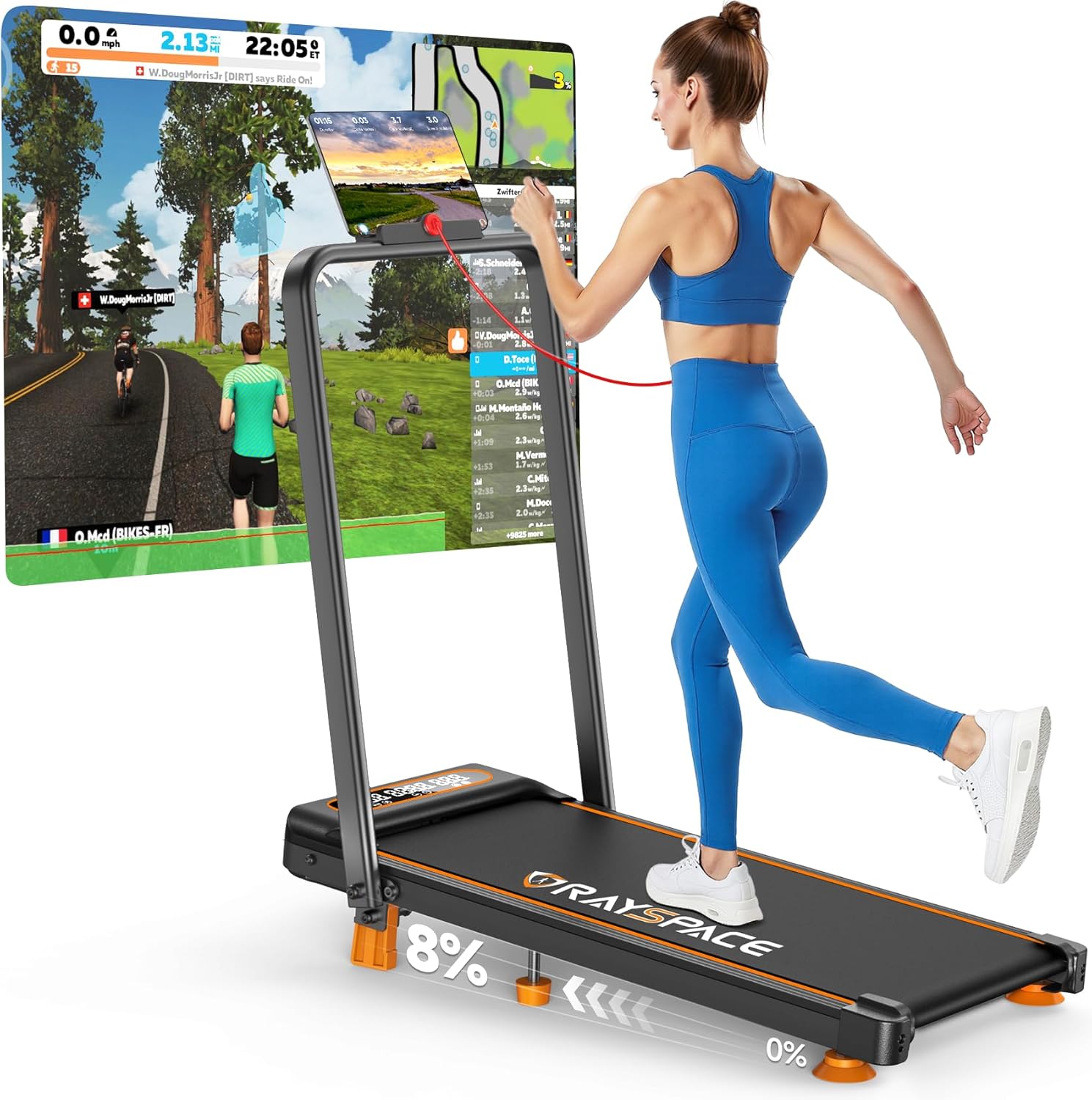 Walking Pad Treadmill with 8% Incline & Handle Bar, Under Desk Treadmill Foldable, 3.5HP Walking Pad 300+ LB Capacity, Compact Small Walking Pad for Home Office, with Magnetic Remote, Smart App Walking Pad Treadmill with 8% Incline & Handle Bar, Under Desk Treadmill Foldable, 3.5HP Walking Pad 300+ LB Capacity, Compact Small Walking Pad for Home Office, with Magnetic Remote, Smart App
