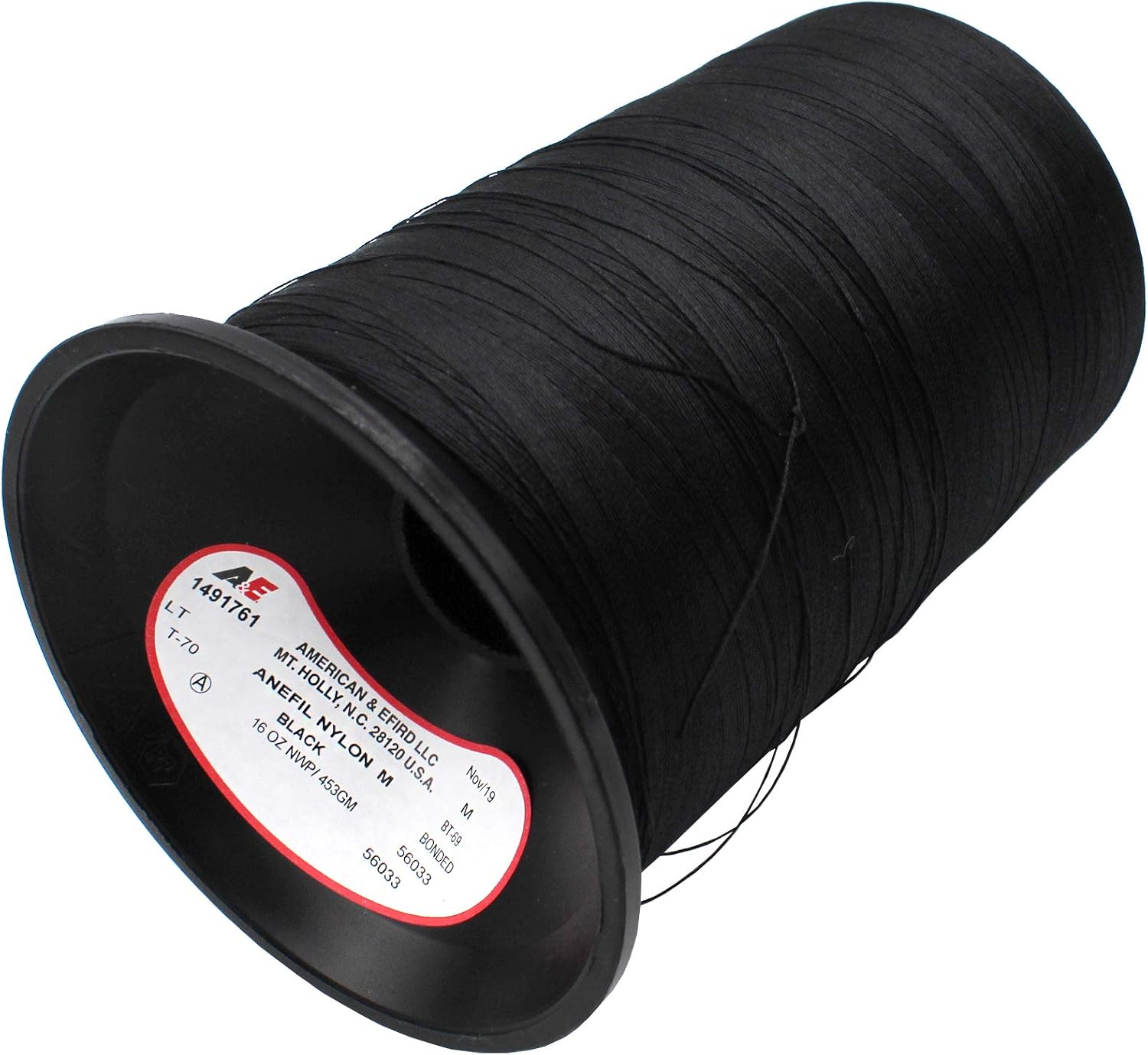 American & Efird, Nylon Bonded Tex 69 Thread 5000 Yard Cone- Black (1cone/Pack)