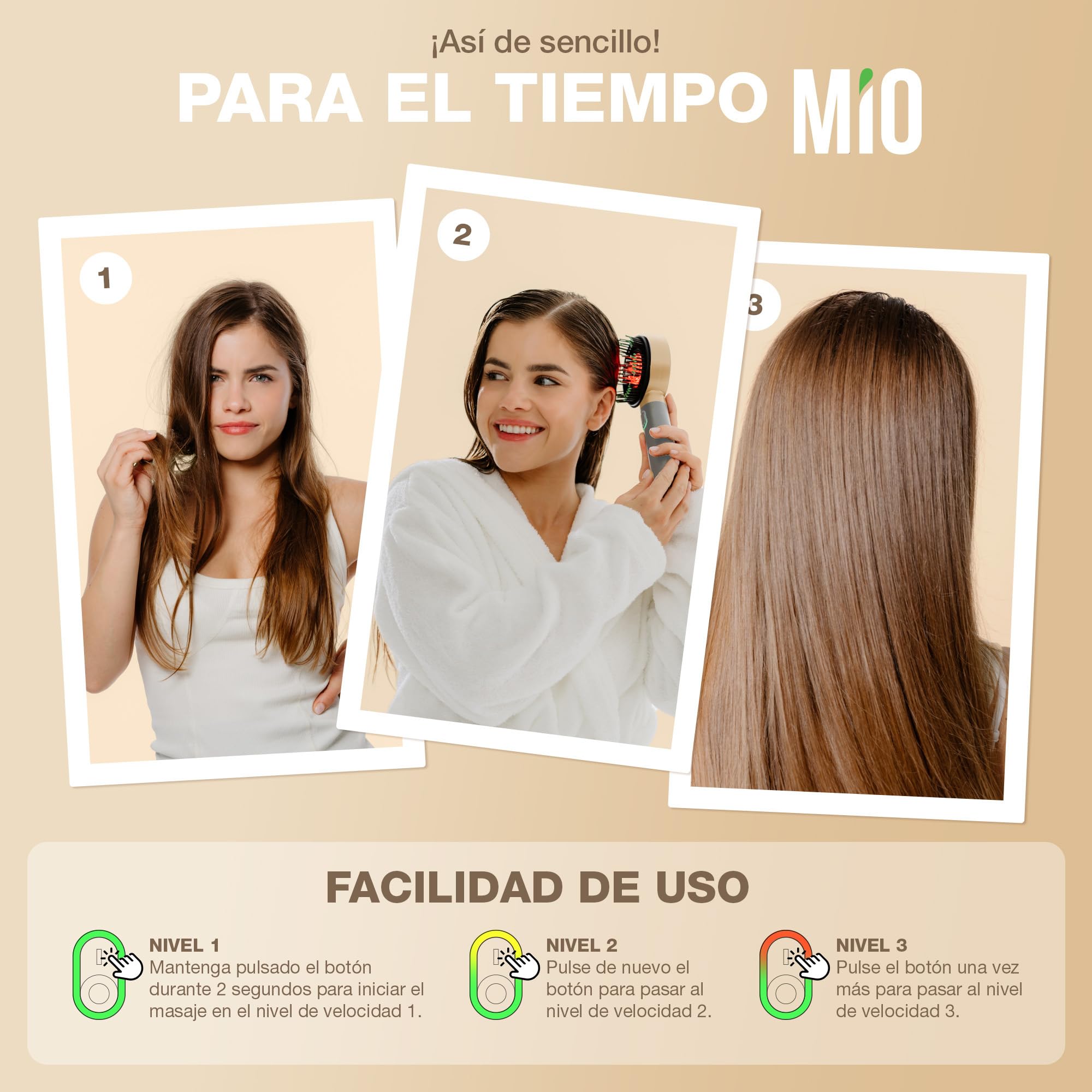 DONNERBERG® MIO Aplicador De Aceite Y Masajeador Capilar Con Luz Roja | Masaje 3D De Amasamiento, Diseño Portátil Y Recargable, 7 Años De Garantía Del Motor, Para Cabello Y Cuero Cabelludo
