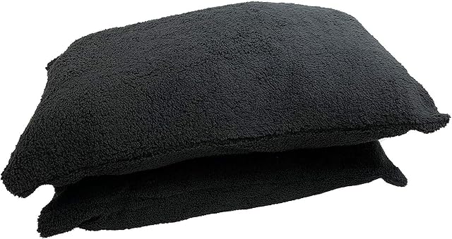 CHILIMILII Soft & Cozy Teddy Fleece/Sharpa Pair of Housewife pillowcases only- Modern bedroom Fleece/Snugly Pillowcases pair 50cm x75cm (Black)