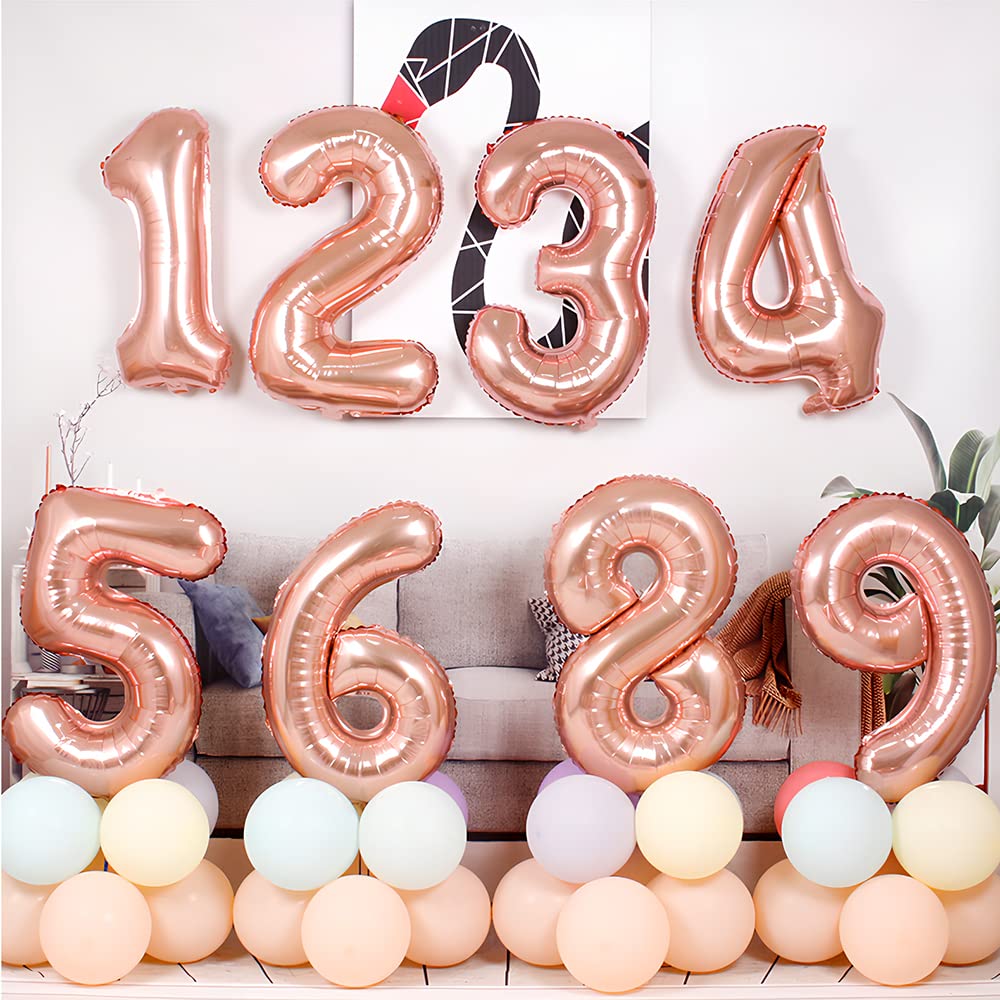 Foil Globo Número 5 Azul 40" (101cm), Inflable Helio o aire, Gigante Numeros 0-9, 10-19, 20-29, 30-100, Grande Globos Decoración para La Boda Aniversario y Cumpleaños Fiestas — view 16