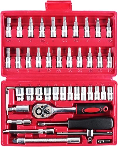 YuuKai 46 piezas de 14 de pulgada macho y hembra Torx Star Broca Socket con estuche de almacenamiento, incluye juego de llaves métricas y extensión