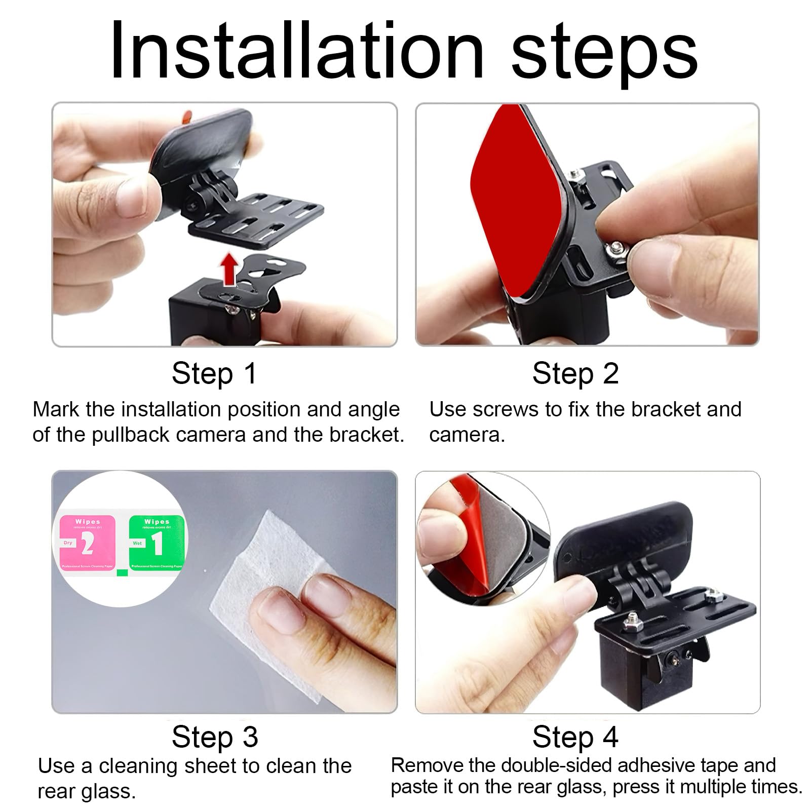 Supporto Universale Per Telecamera Di Retromarcia - Regolabile 180°, Senza Forare, Per M550, M63, PG02S, PG16 - Foto 8