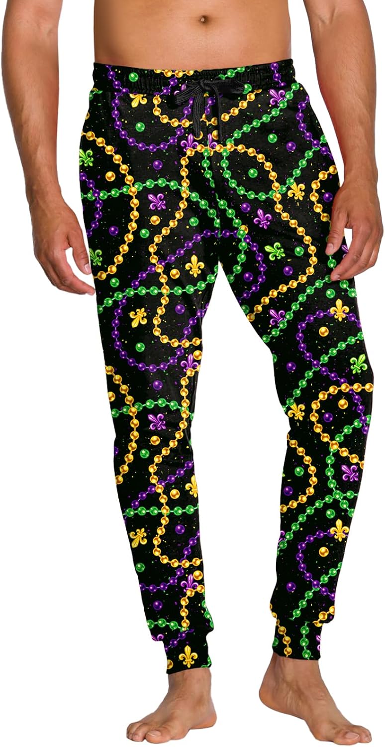 Deerose Mens St Patricks Day Pajama Pants Drawstring Elastic Waist Pants with Pockets