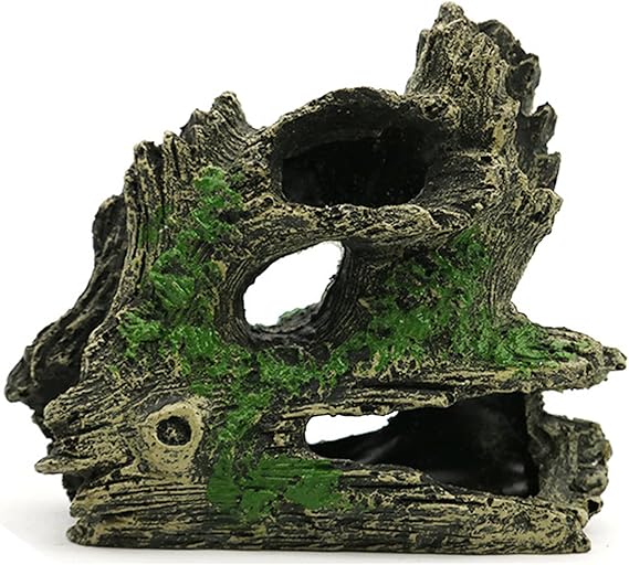CUVZORA Aquarium Deko - 2 Baumstamm-Verstecke Aus Harz Für Fische & Reptilien