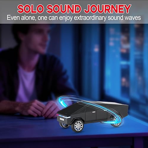 Miniatura 6 de Future Style Pickup Truck Replica Altavoz Bluetooth - Modelo inalámbrico portátil con pantalla de visualización, sonido HD, emparejamiento estéreo