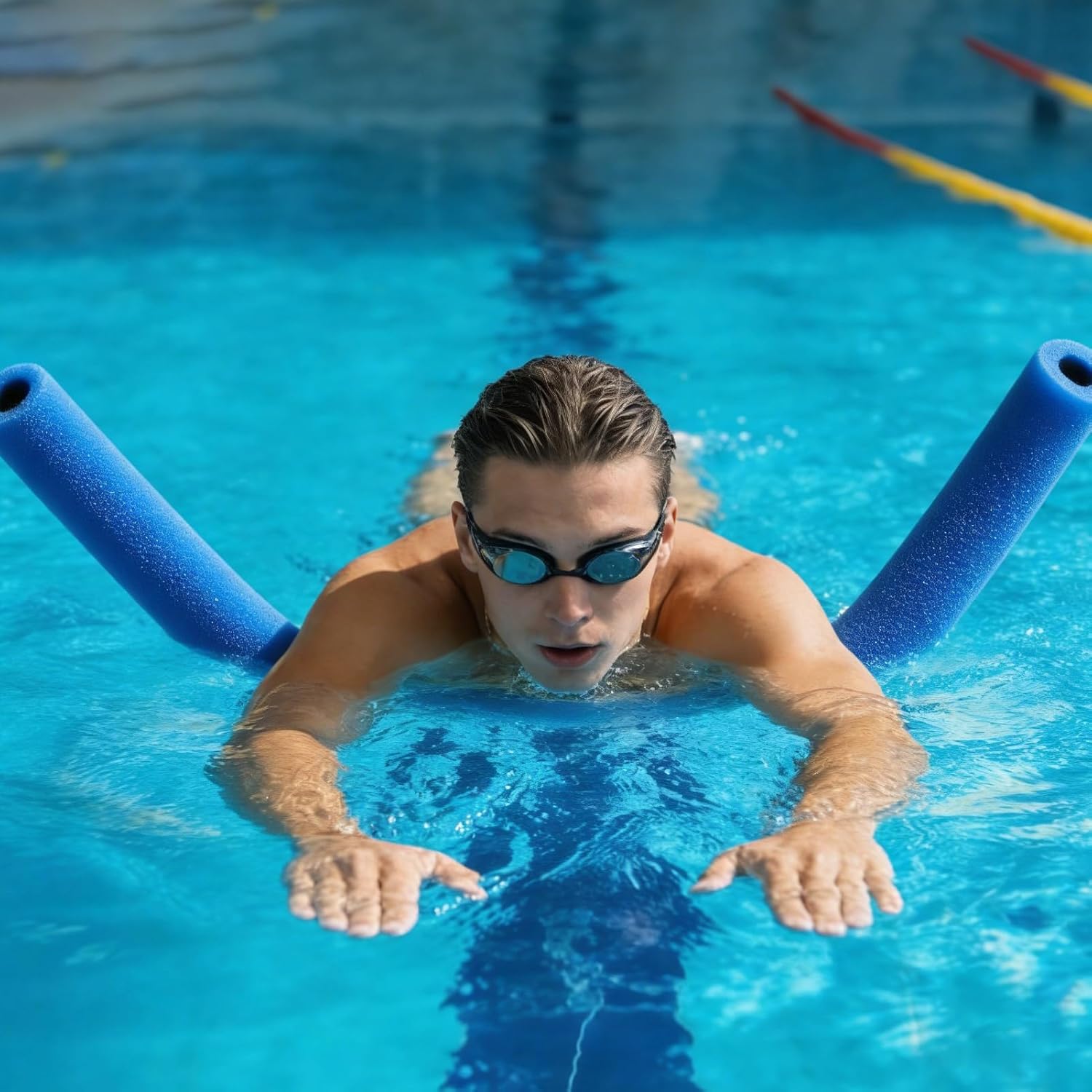 Pool Toy - Hollow Swimming Training Device,Pool Floating Noodles,for Home Bath Bathroom Backyard Outdoor Lake River Boys Girls Adults Family