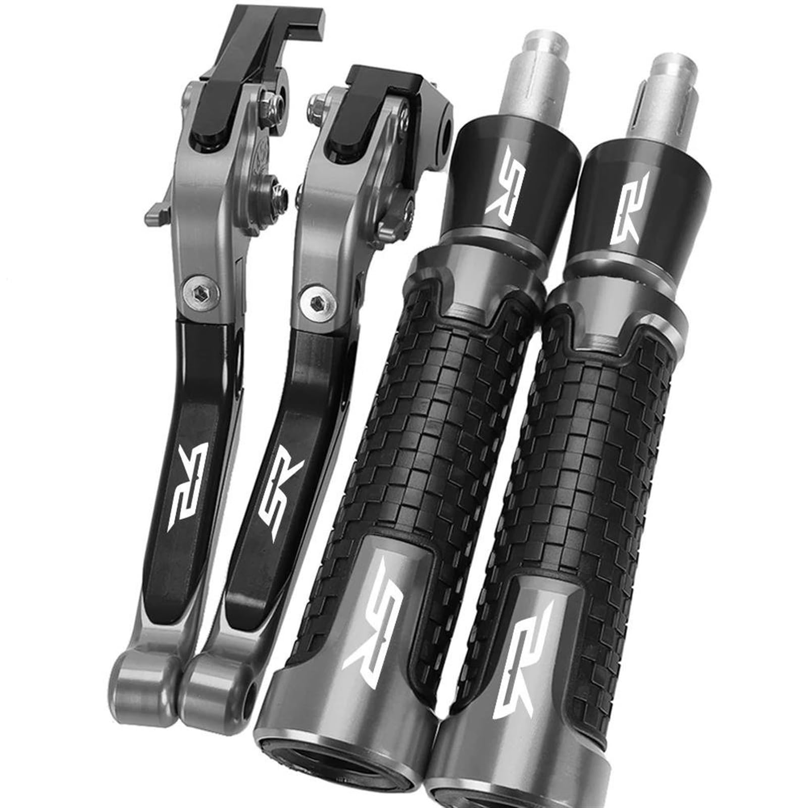Puños de manillar y palancas de freno para Aprilia SR MAX 125 300 de 2011 a 2015 gris