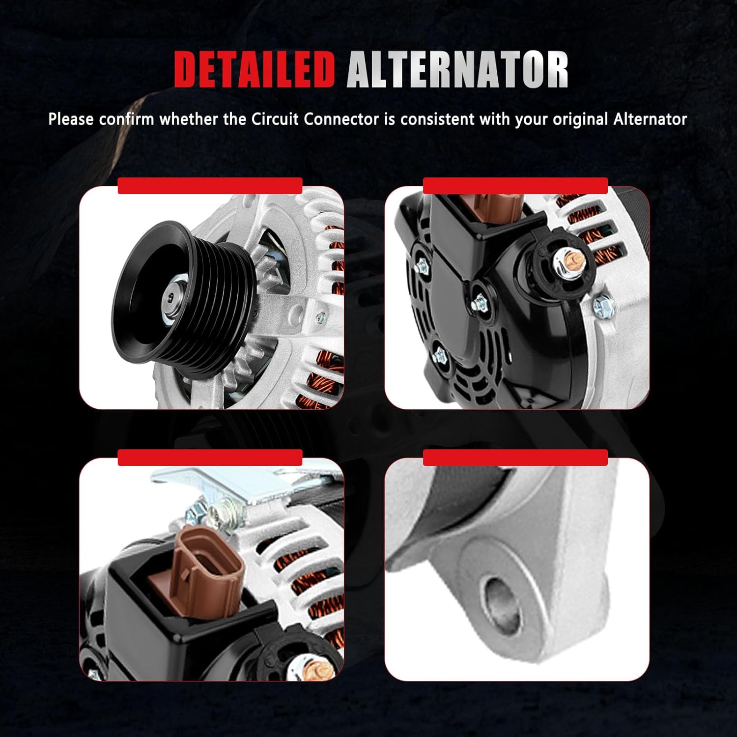 New Alternator Replacement for RAV4 2001-2003 L4 2.0L for Toyota Camry 2.4L 2002-2003 for Toyota Solara 2002-2003 L4 2.4L, fit OE 13878 102211-1920