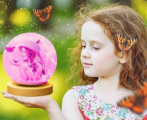 Miniatura 9 de Lámpara de noche personalizada en 16 colores Impresión en 3D Carga USB Lámpara de luna Luz de noche para niños Regalo de Navidad para mujeres