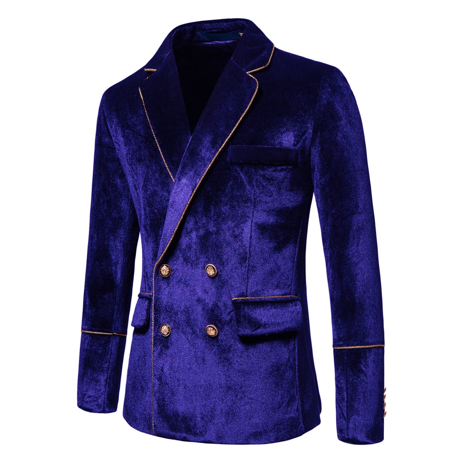 Generisch Tuta da uomo in velluto, elegante e casual, set da due pezzi, blazer smoking, slim fit, giacca e pantaloni da uomo, per cena, matrimonio