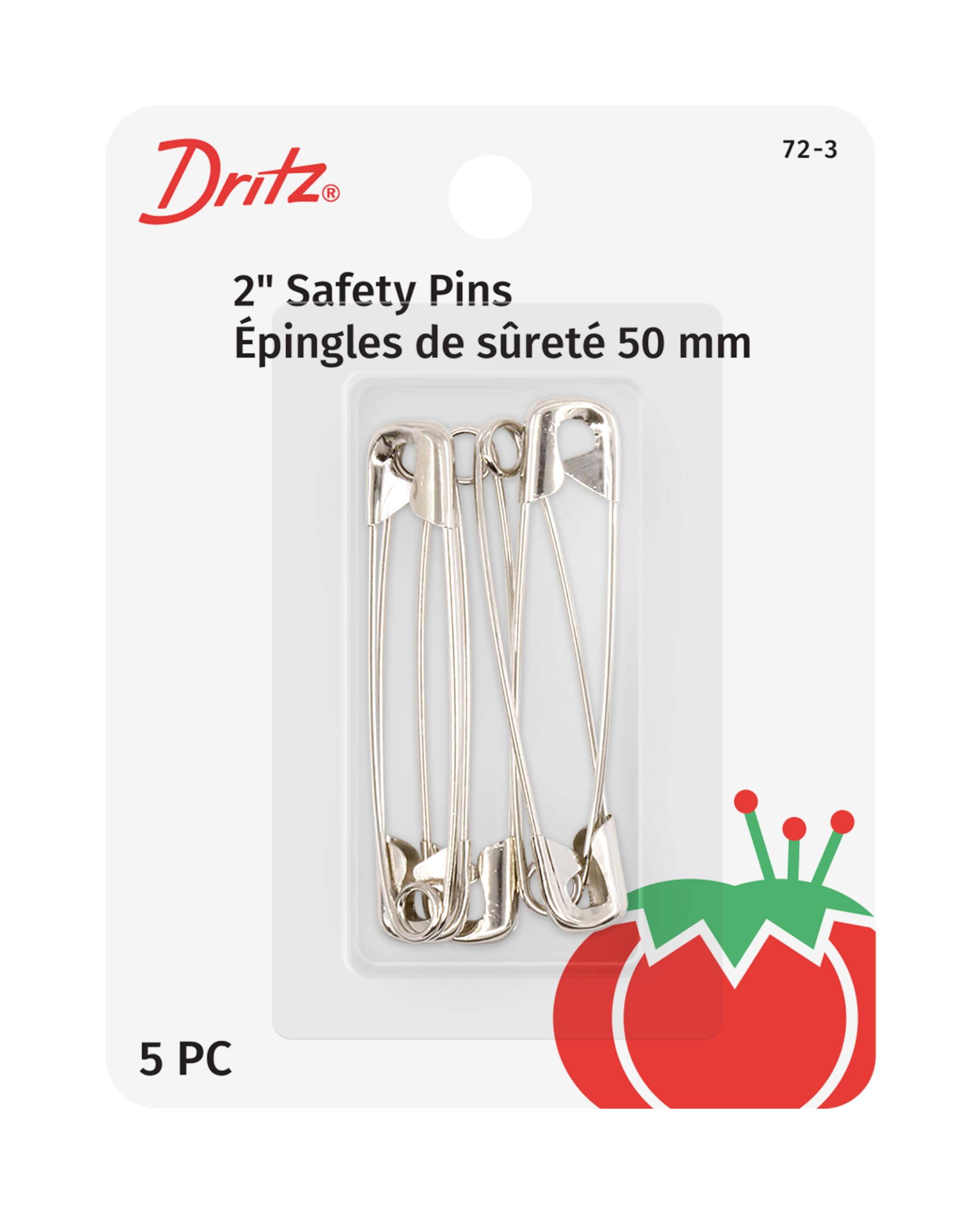 Dritz Safety Pins, Nickel, Size 3