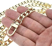Vista 36 de HAHIYO Correa metálica de cadena para bolso de 43.3' de oro para bolso cruzado, bandolera y bolso de mano, cómoda y plana de 0.4' de ancho, extra