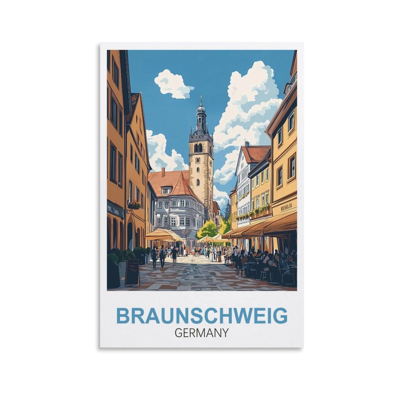 EZMLFA DIY Diamond Painting,Braunschweig Germany 5D Landscape Diamond Painting Kits for Adult, Gem Art Crystal Art Kits for Adults, for Home Wall 30x40cm