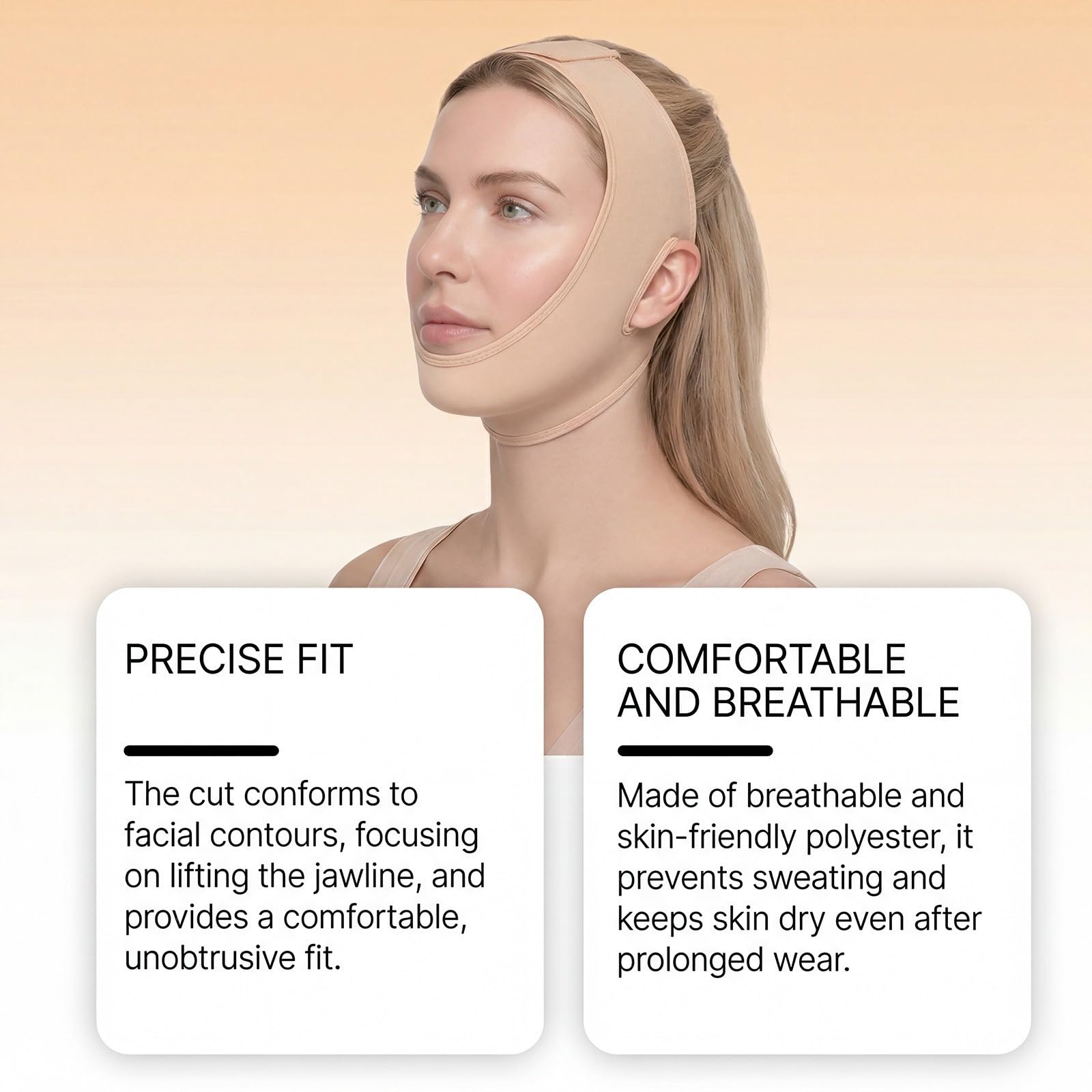 Masque Visage V-Line Refroidissant,Masque Anti Double Menton Réutilisable,Bande Lifting Visage en Tissu Glacé,Masque Menton pour Dormir & Raffermir,To Eliminate Sagging Skin Anti-Wrinkle