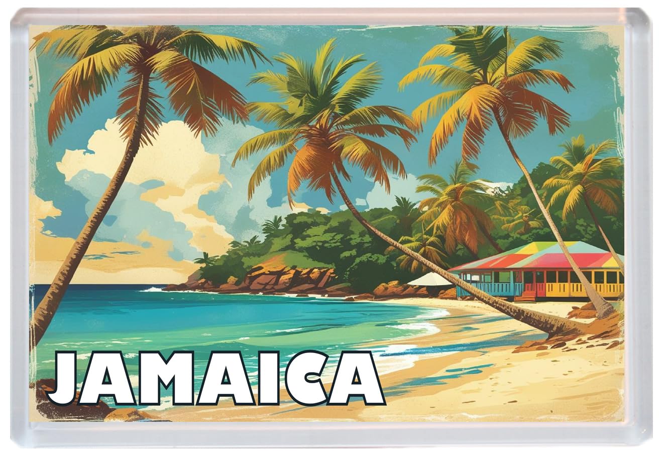 Baked Bean Store Multicolor Jamaica - Jumbo Artistic Fridge Magnet 96 X 67Mm